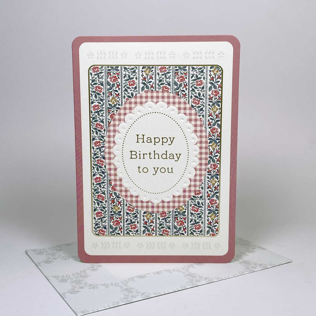 Happy Birthday Gingham Foil Card - SAMPLES SALE