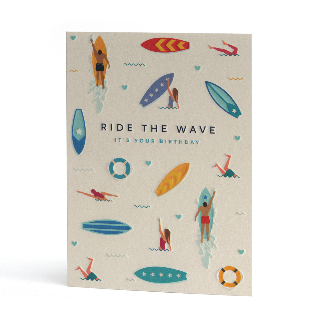 Ride the Wave Surfing Birthday Card