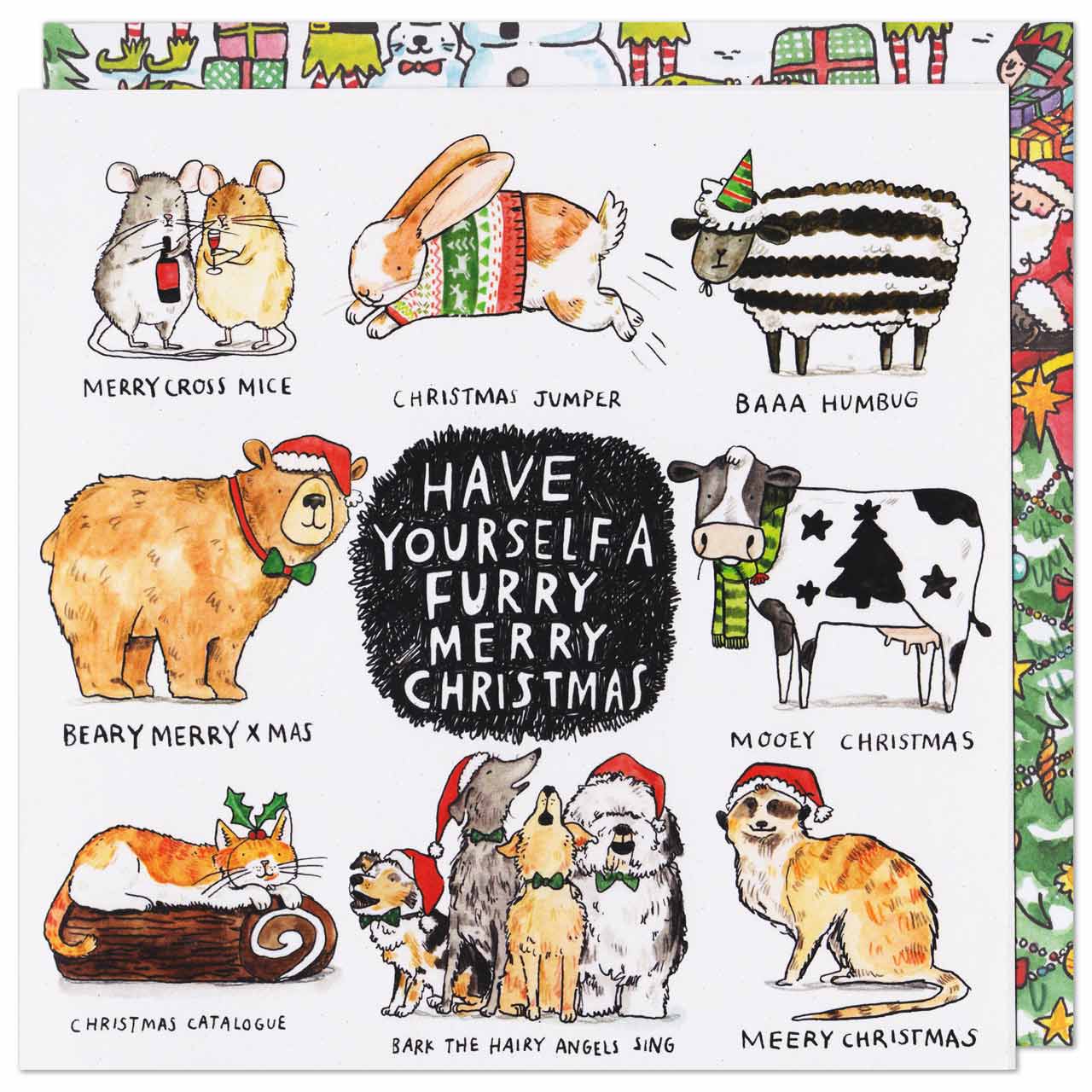 Have Yourself a Furry Merry Christmas Puns Card