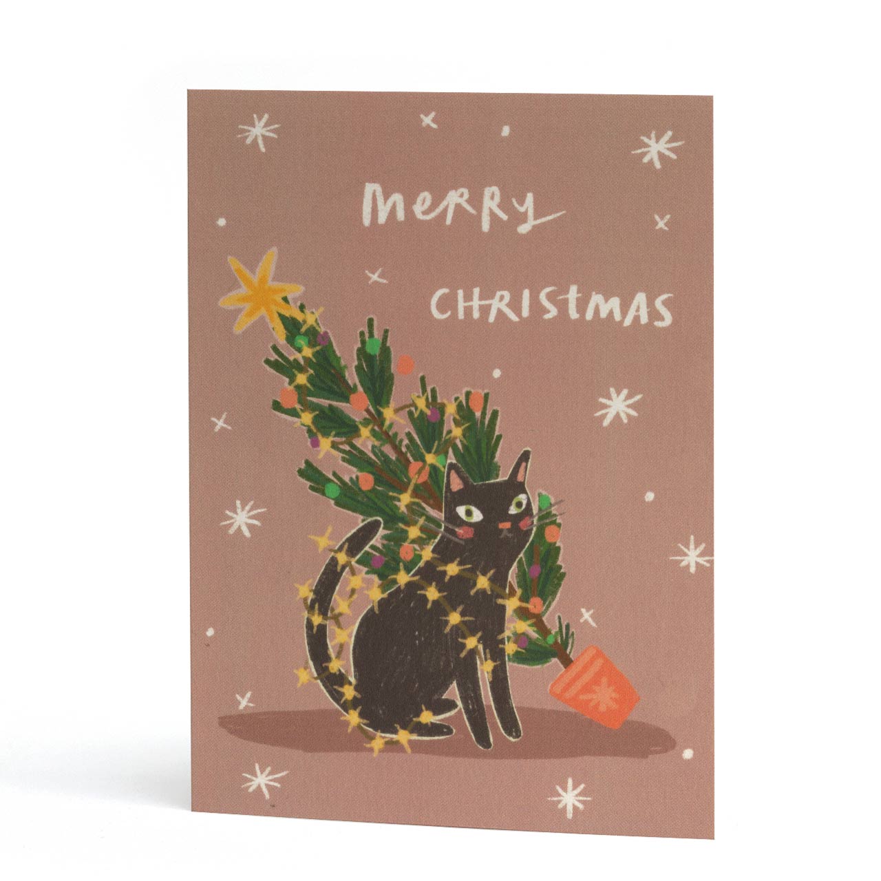 Crazy Cat Christmas Tree Card