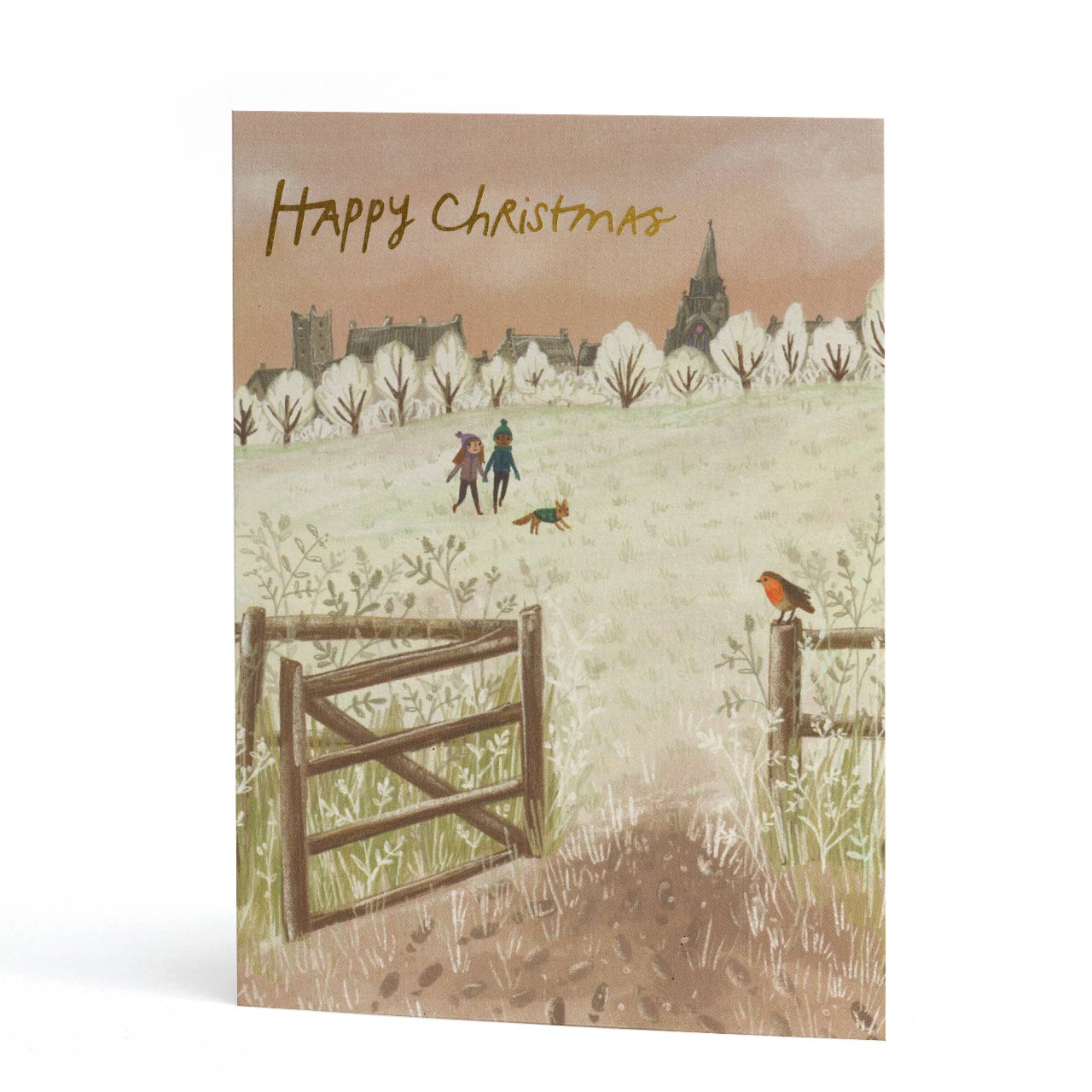 Frosty Morning Gold Foil Christmas Card