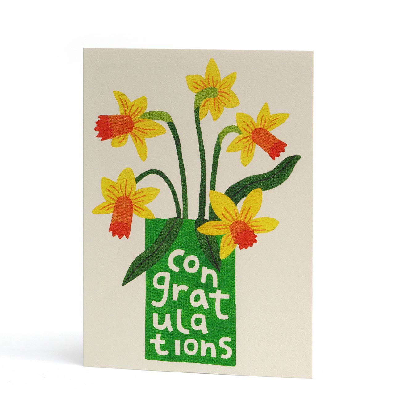 Congratulations Daffodil Vase Card