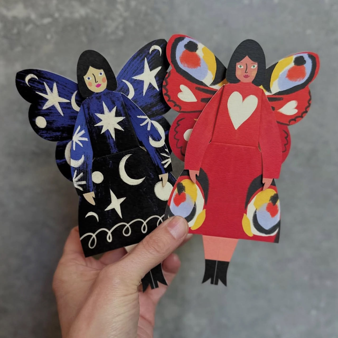 Peacock Butterfly Woman Sitting Greeting Card