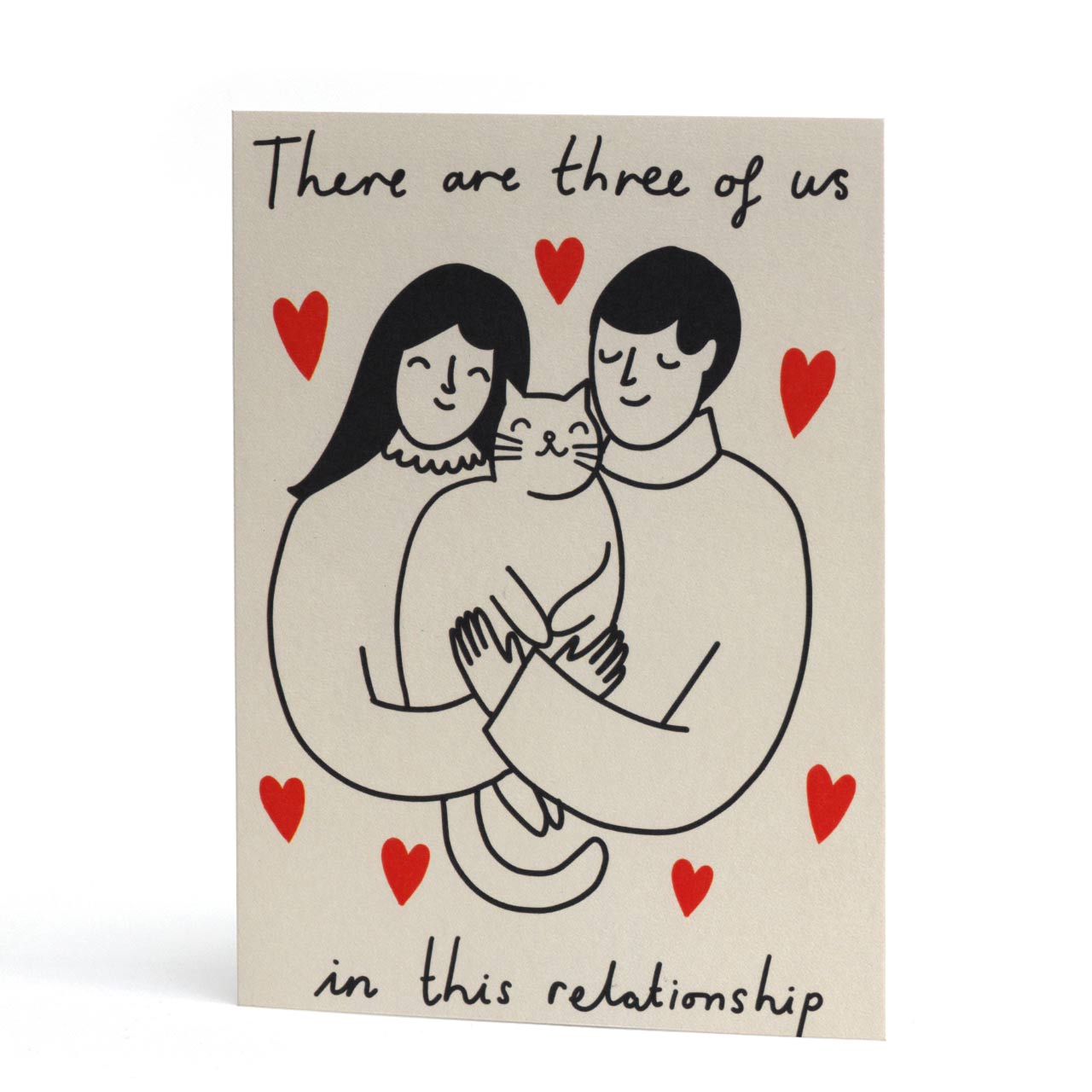 Three of Us Relationship Cat Love Card