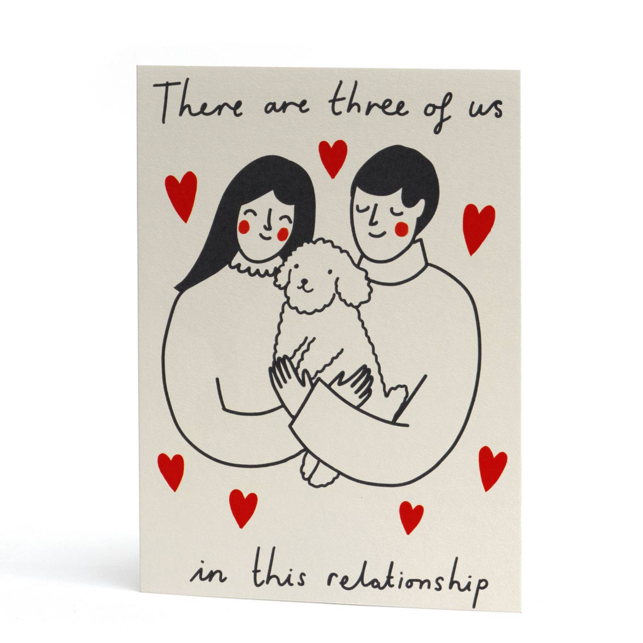 Three of Us Relationship Dog Love Card