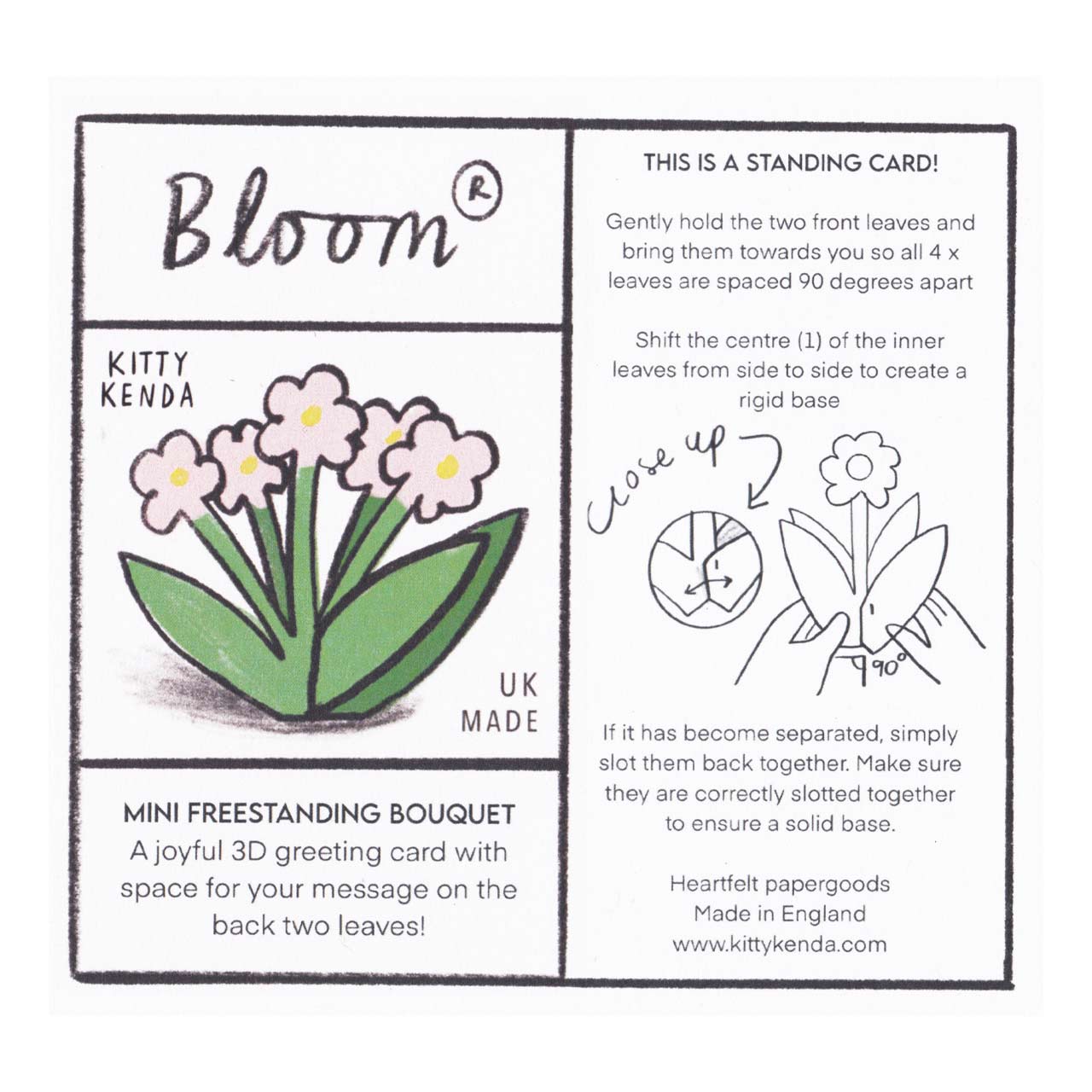 Fold Out Standing Flower Bouquet 3D Card