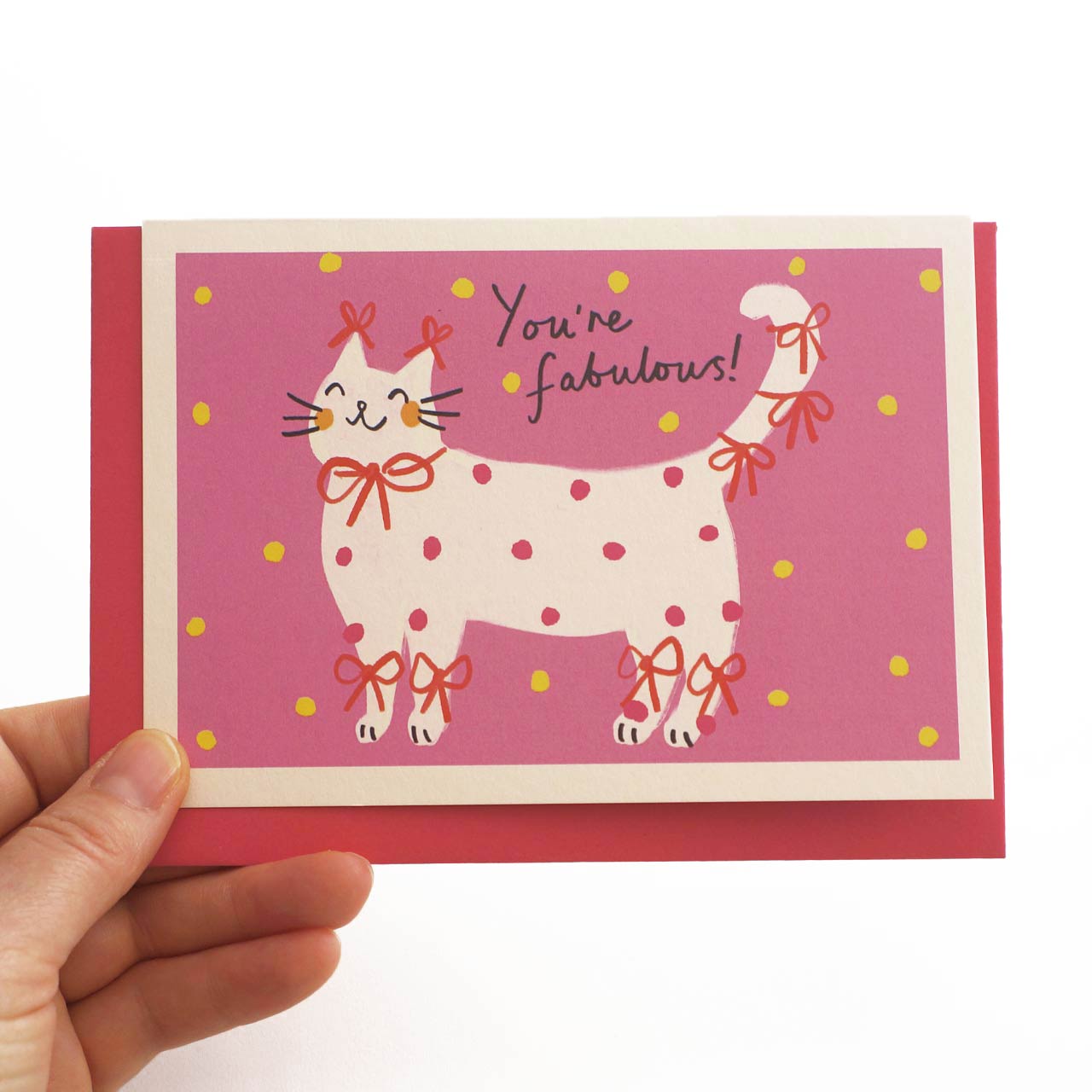Friend Card - You're Fabulous Pussycat Bows