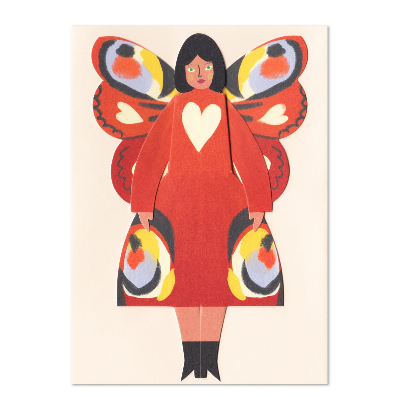 Peacock Butterfly Woman Sitting Greeting Card
