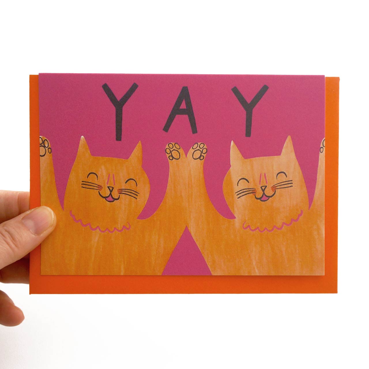 Congratulations Card - Orange Cats Yay