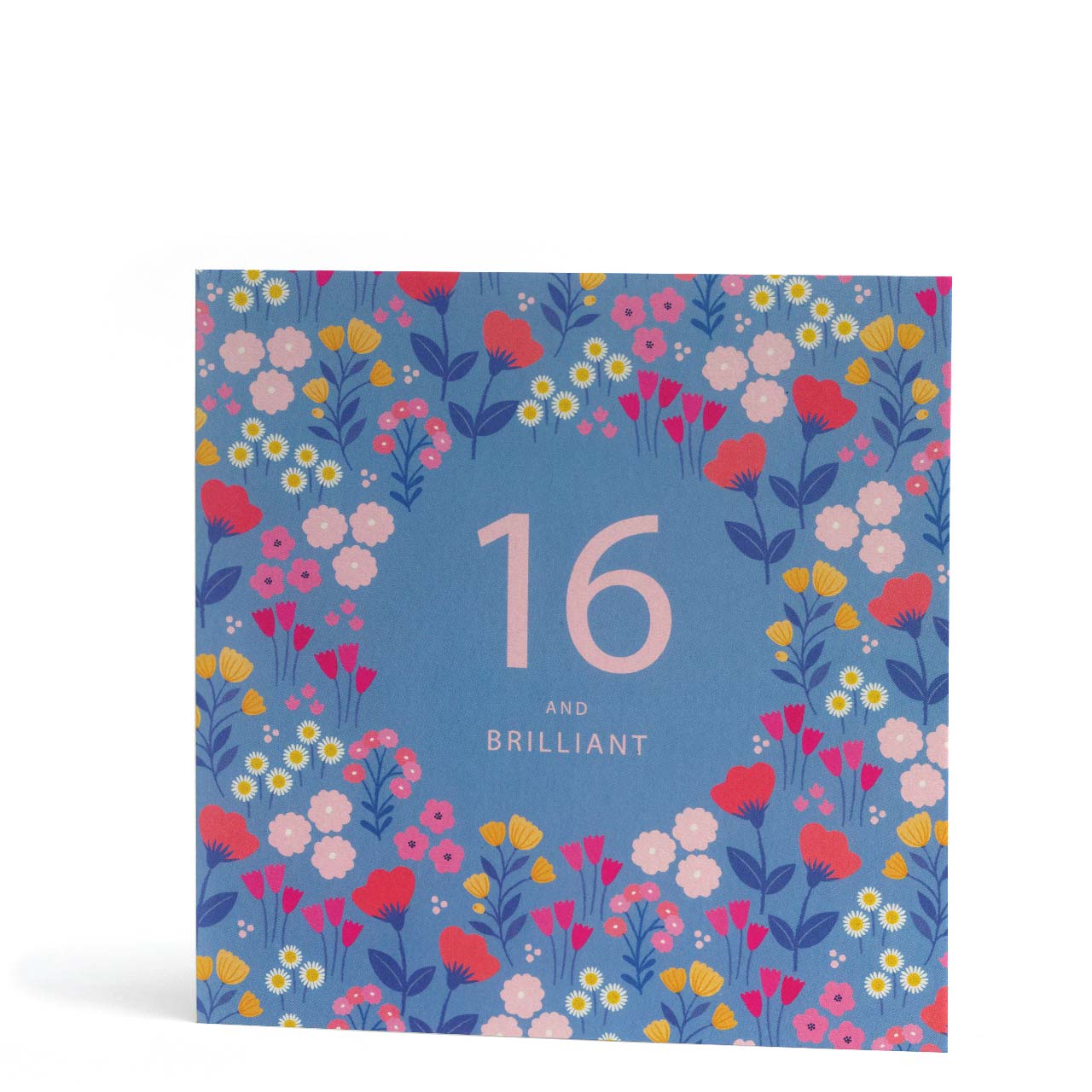 16 and Brilliant Floral Birthday Card