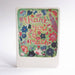 An A6 greeting card with rounded corners, featuring a colourful impressionistic floral watercolour painting and the words 'thank you so much' in pink cursive lettering on a light green background.