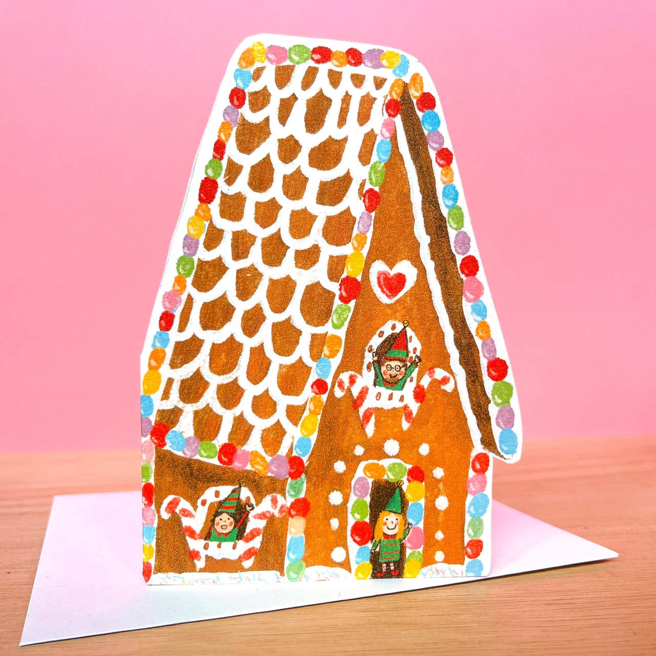 Gingerbread House Die Cut Christmas Card