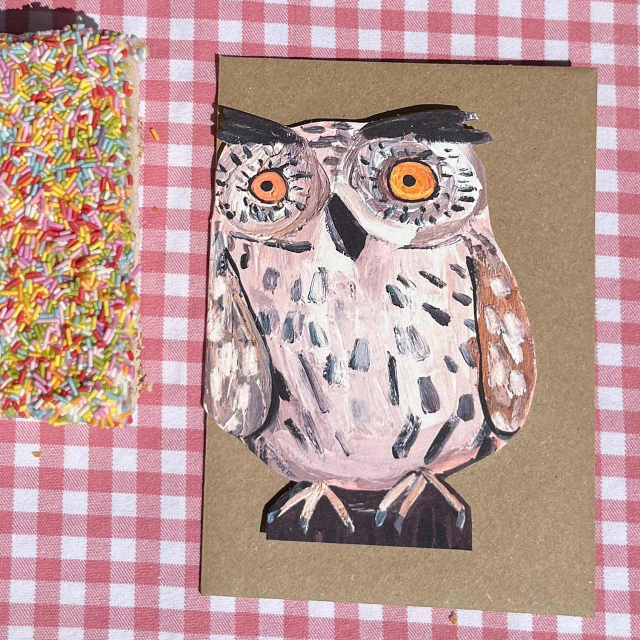 Little Owl Die Cut Card
