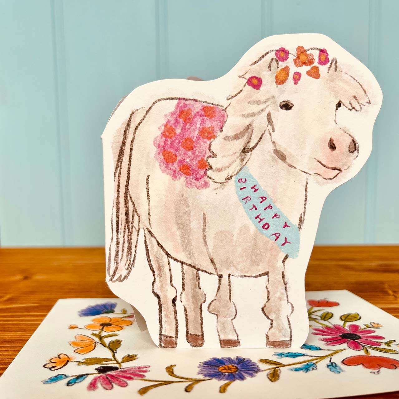 Birthday Pony Die Cut Card