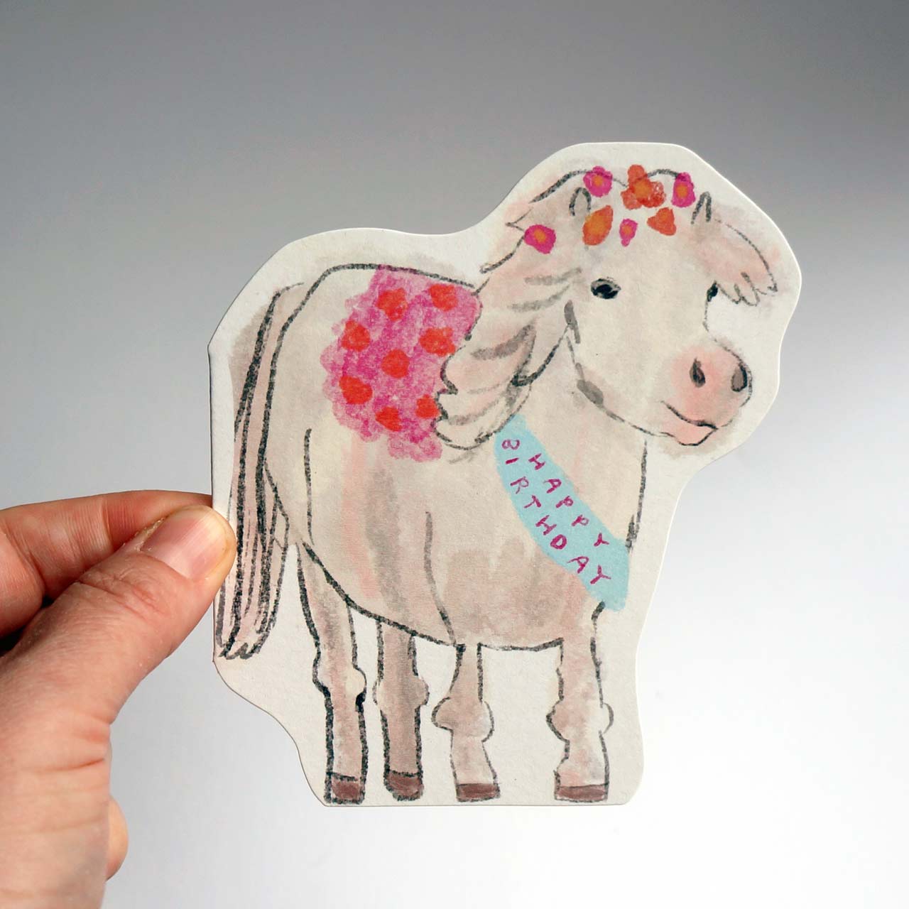 Birthday Pony Die Cut Card