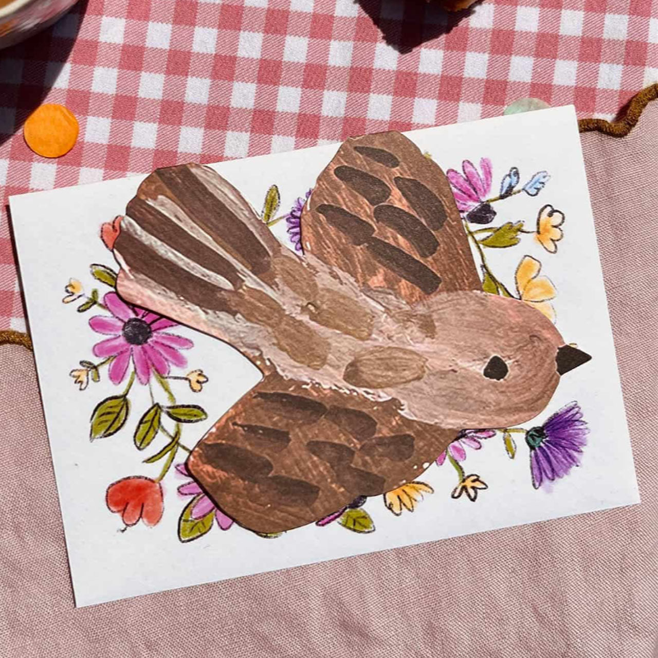 Swooping Bird Die Cut Greeting Card