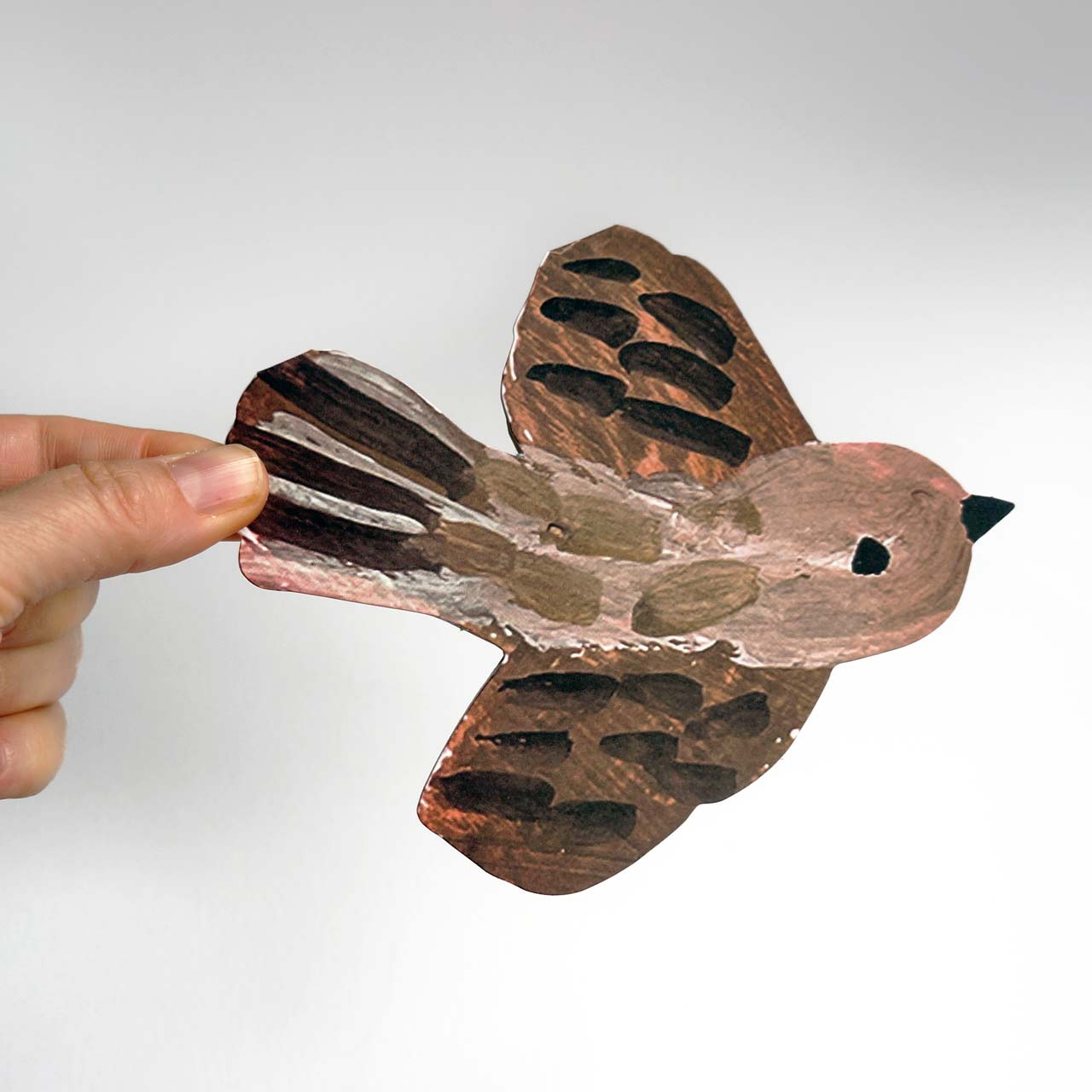 Swooping Sparrow Die Cut Card