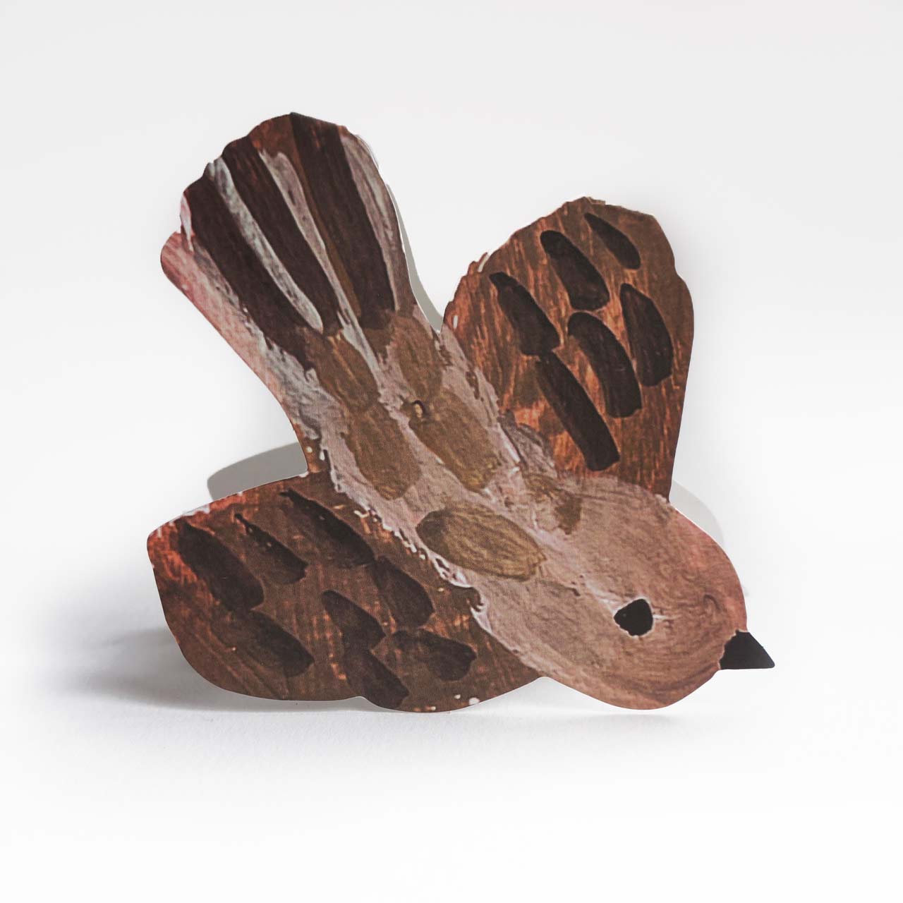 Swooping Sparrow Die Cut Card