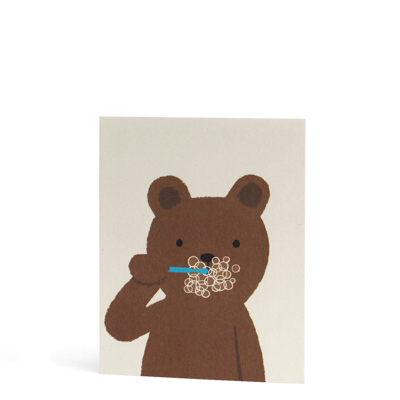 Brushing Bear Mini Greeting Card