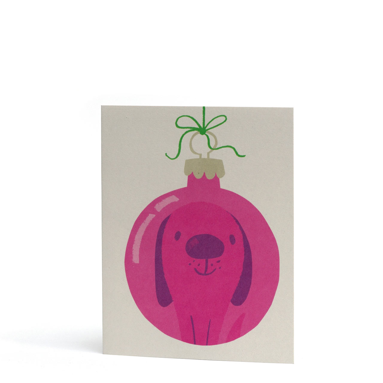 Beagle Bauble Mini Christmas Card