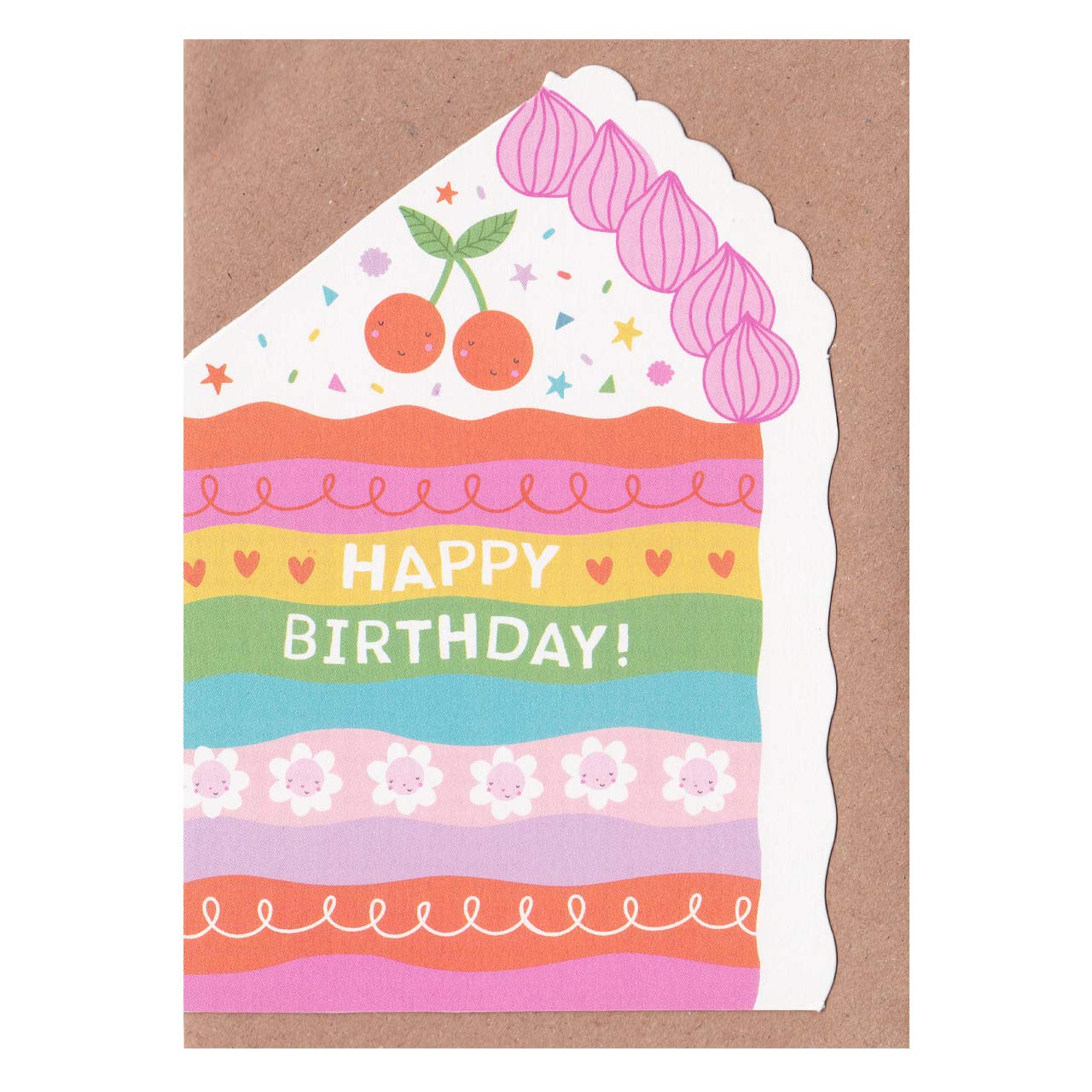 Birthday Cake Slice Die Cut Card