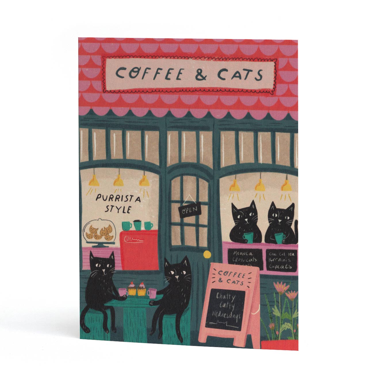 Coffee and Cats Greeting Card