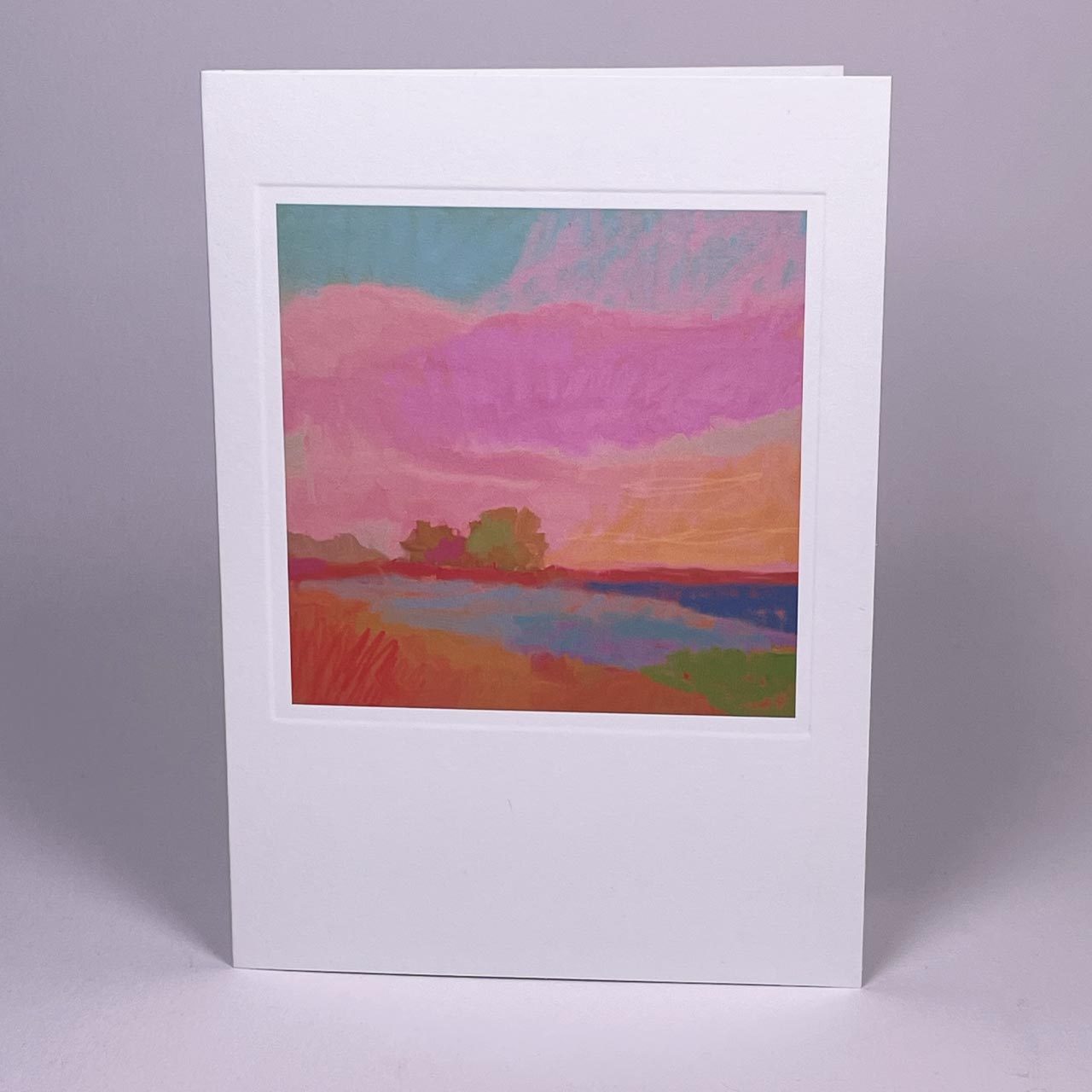 Pink Landscape Embossed Art Card - SAMPLES SALE