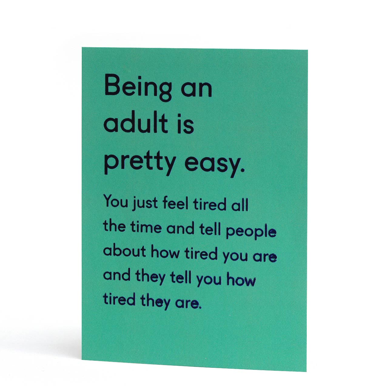 Being An Adult Blue Foil Greeting Card