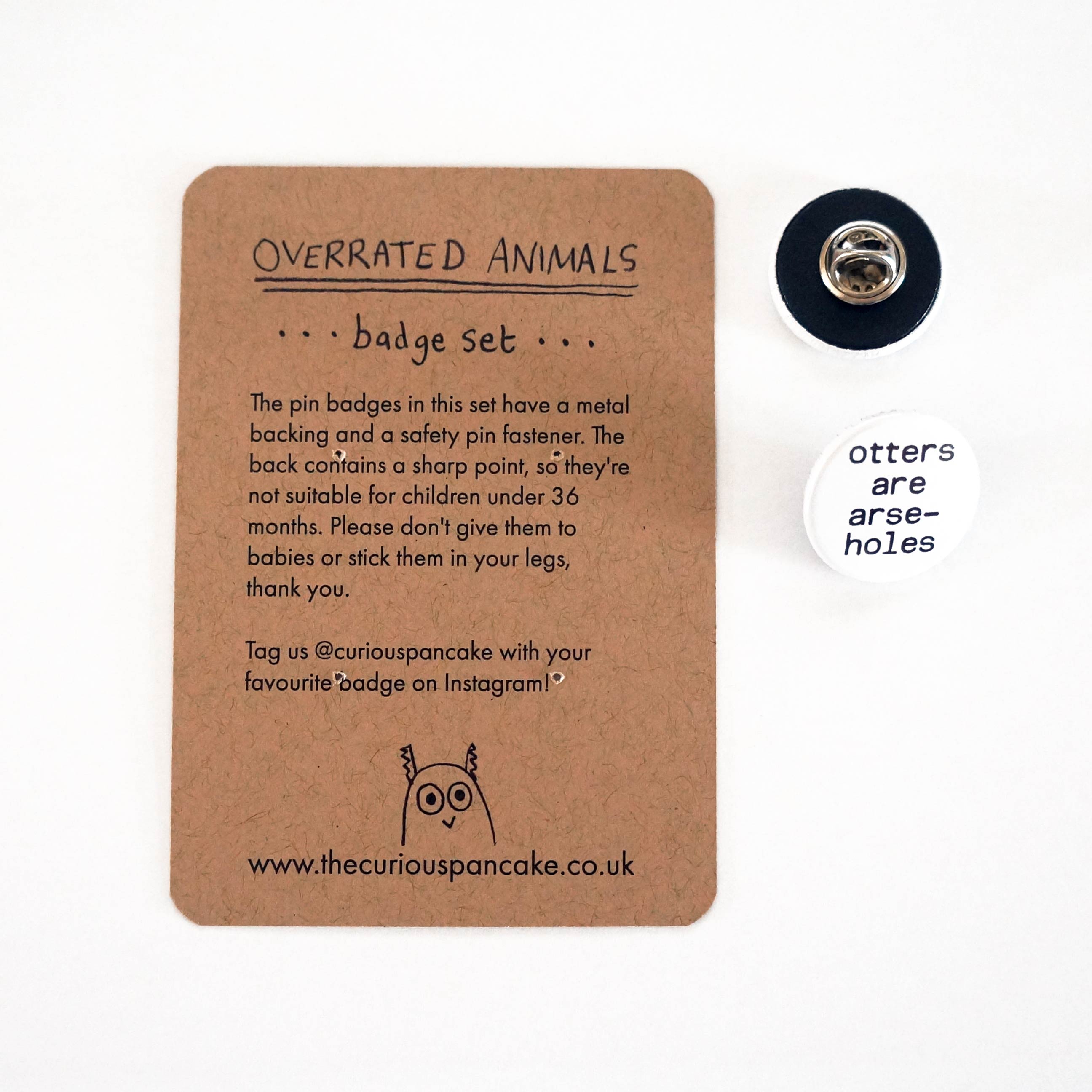 Overrated Animals 4 Button Badge Set