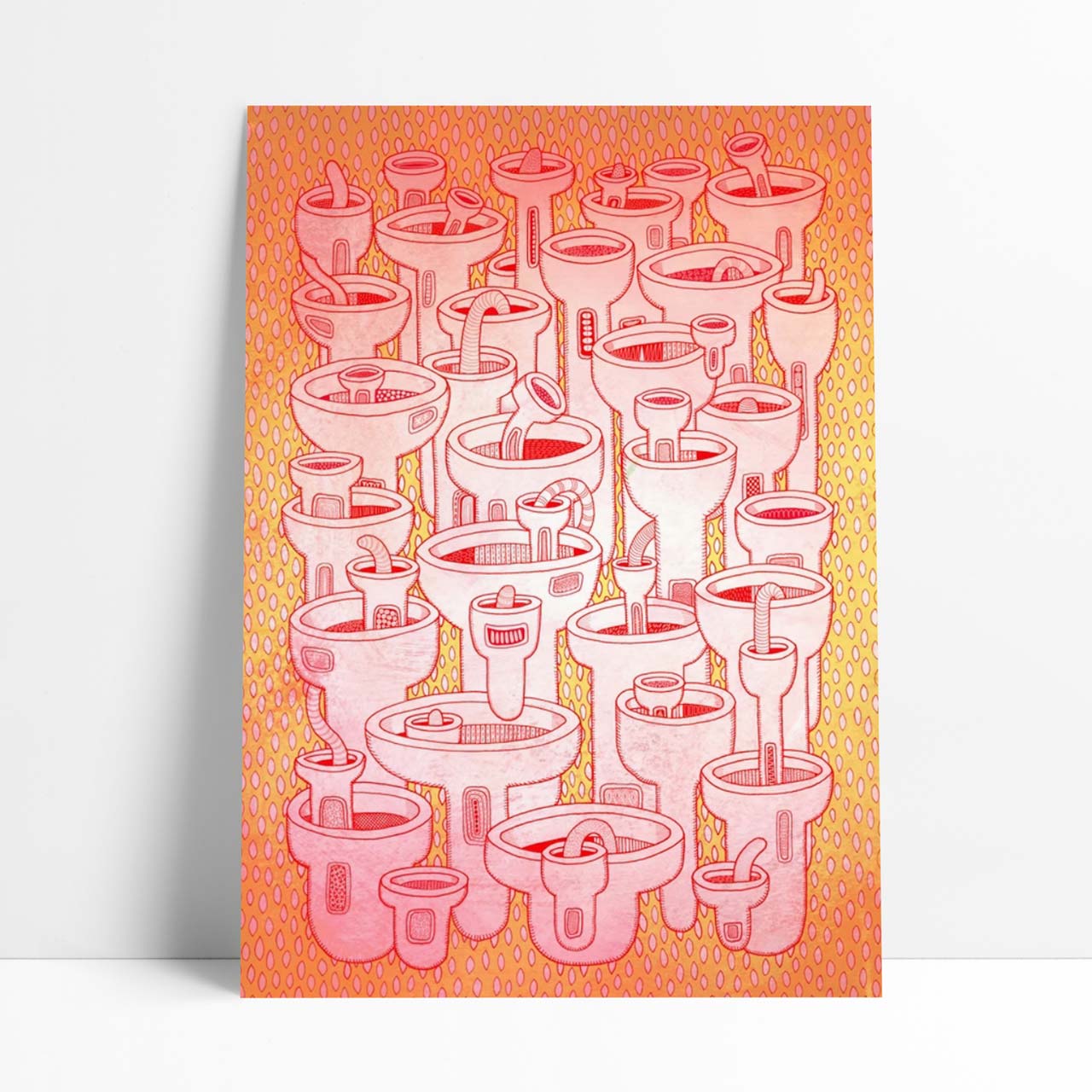 Cups A4 Abstract Print
