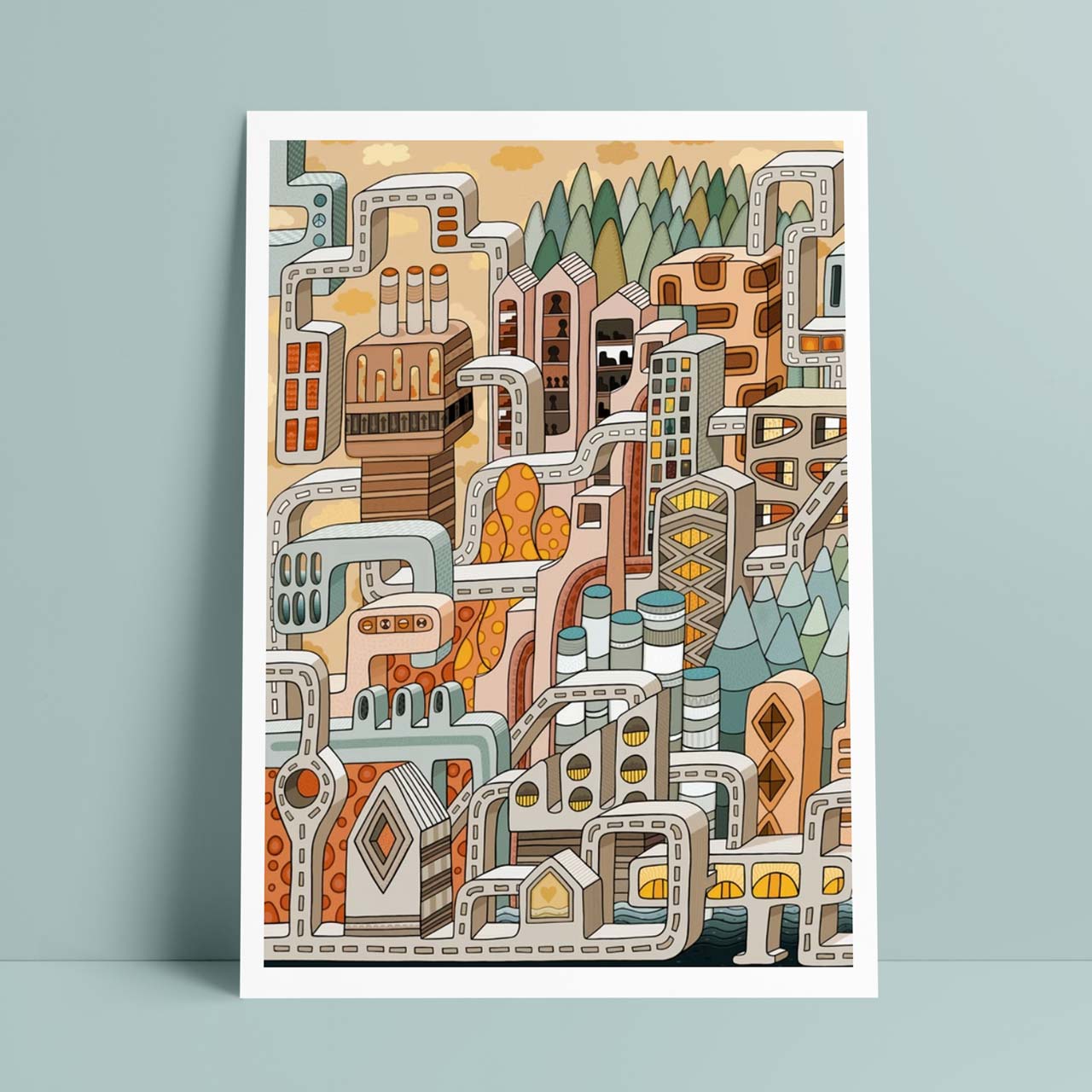 The Brutiverse Super Highway A4 Abstract Print