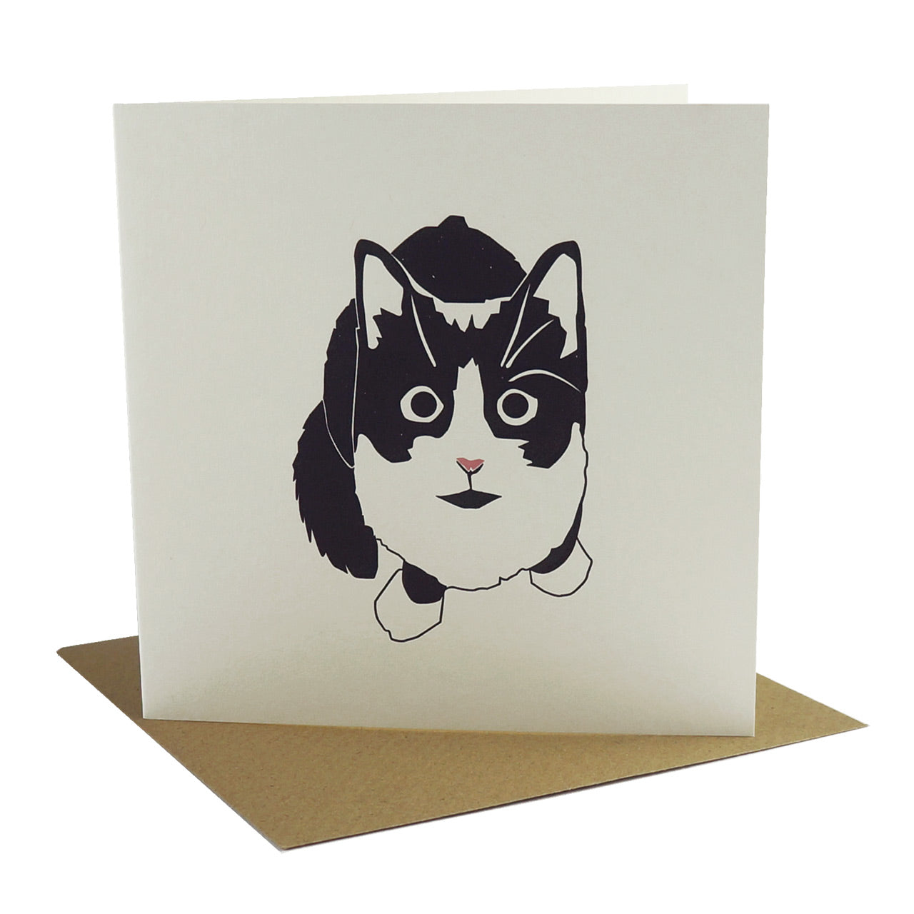 Black and White Cat Letterpress Card