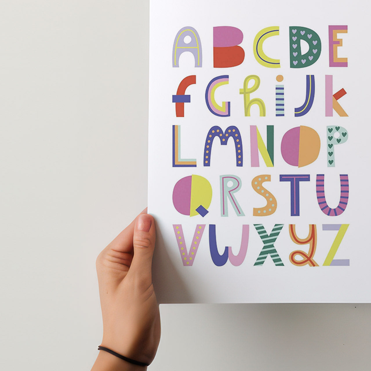Colourful Alphabet A4 Art Print