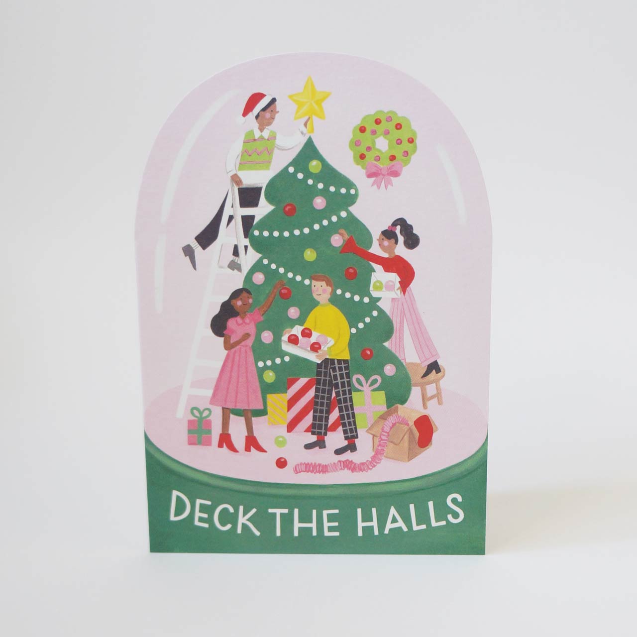 Deck The Halls Curved Edge Christmas Card