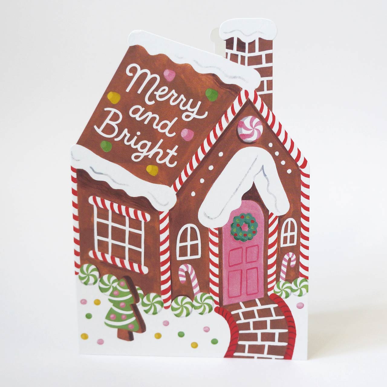 Gingerbread House Christmas Die Cut Card