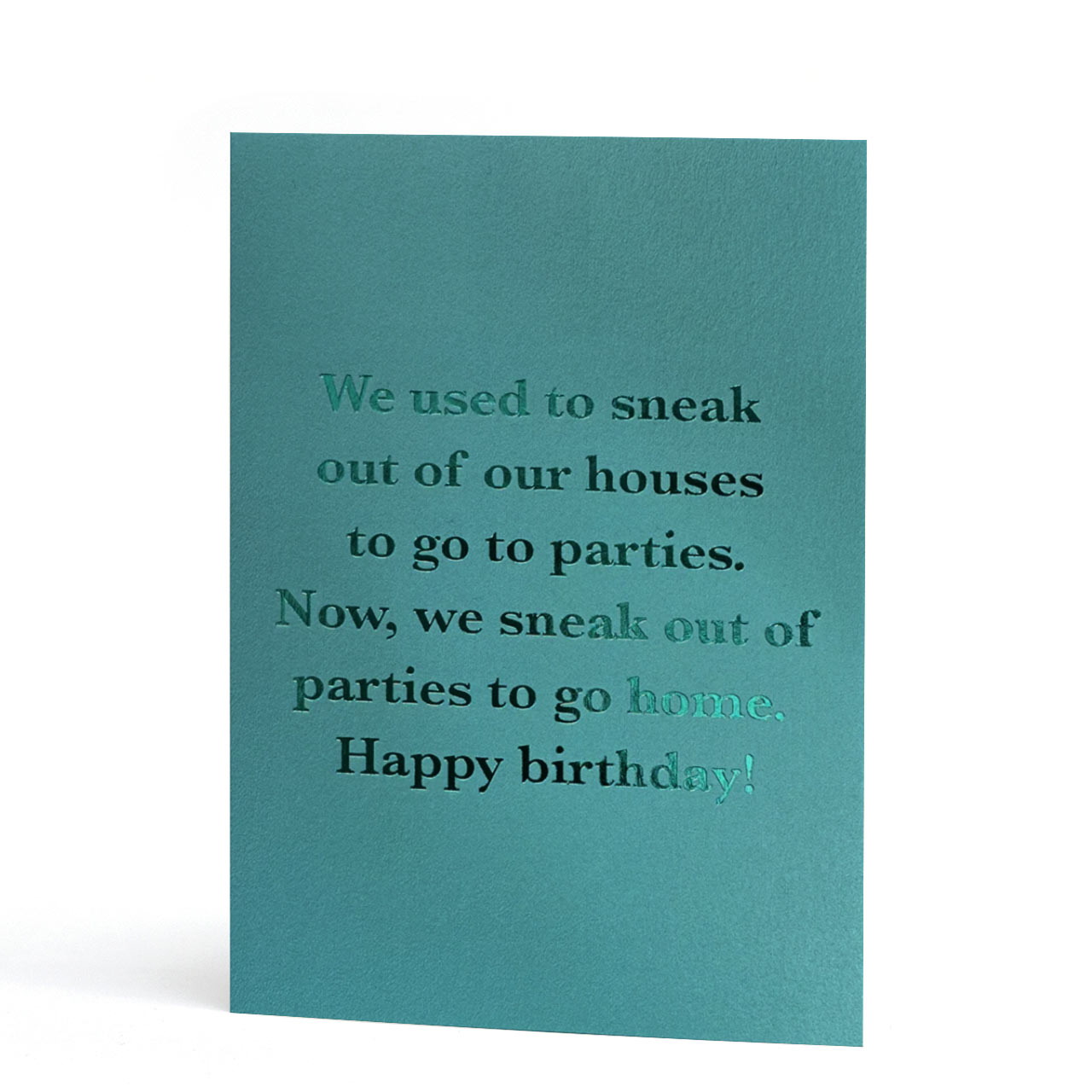 Sneaking Out Blue Foil Birthday Card