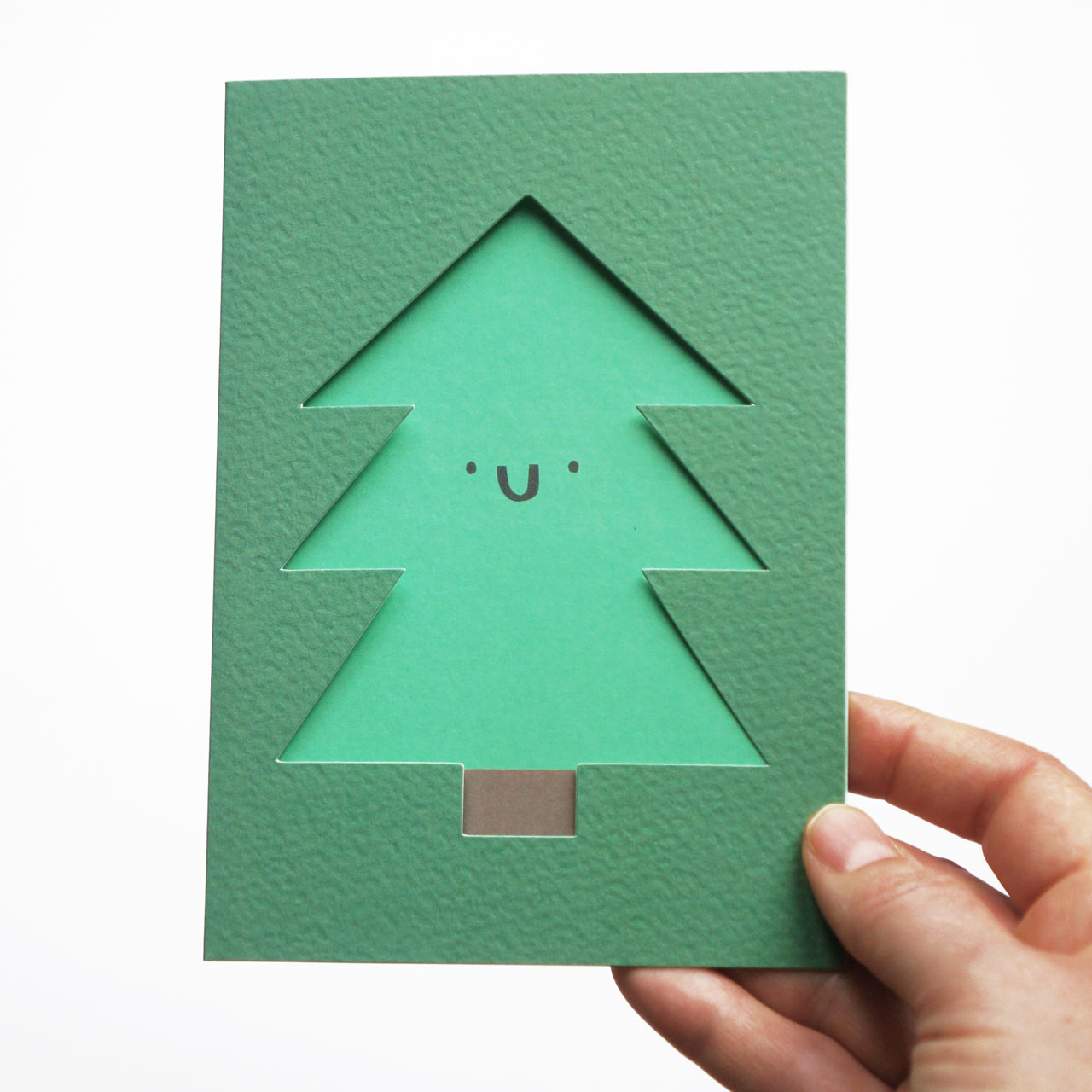 Christmas Tree Die Cut Card