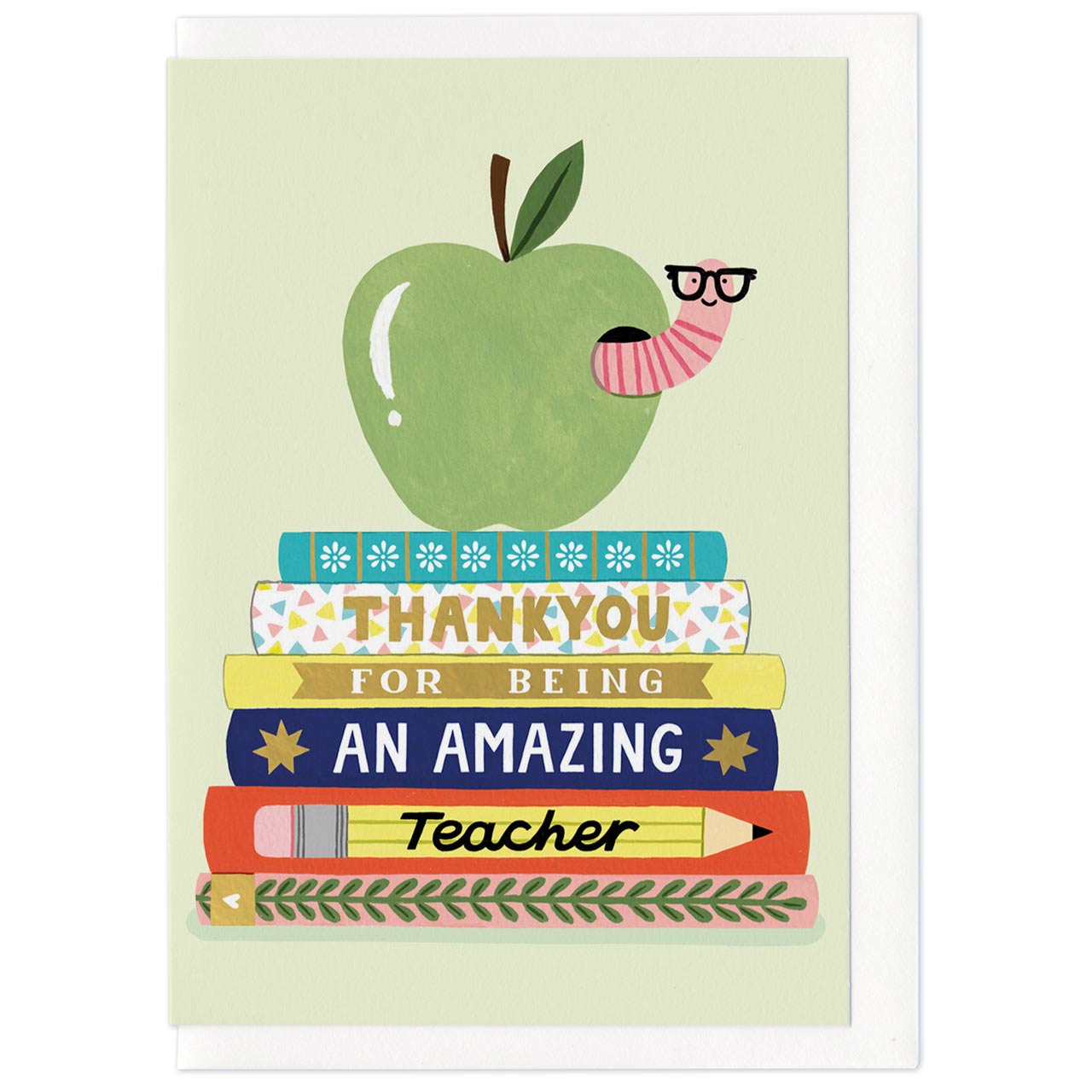 Amazing Teacher Gold Foil Thank You Card