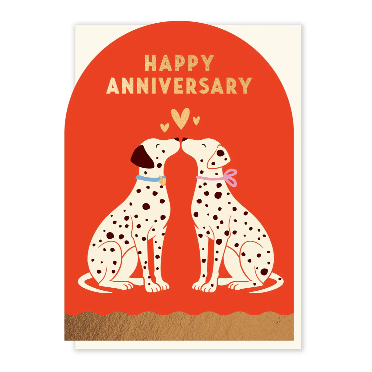 Happy Anniversary Dalmatians Gold Foil Die Cut Card