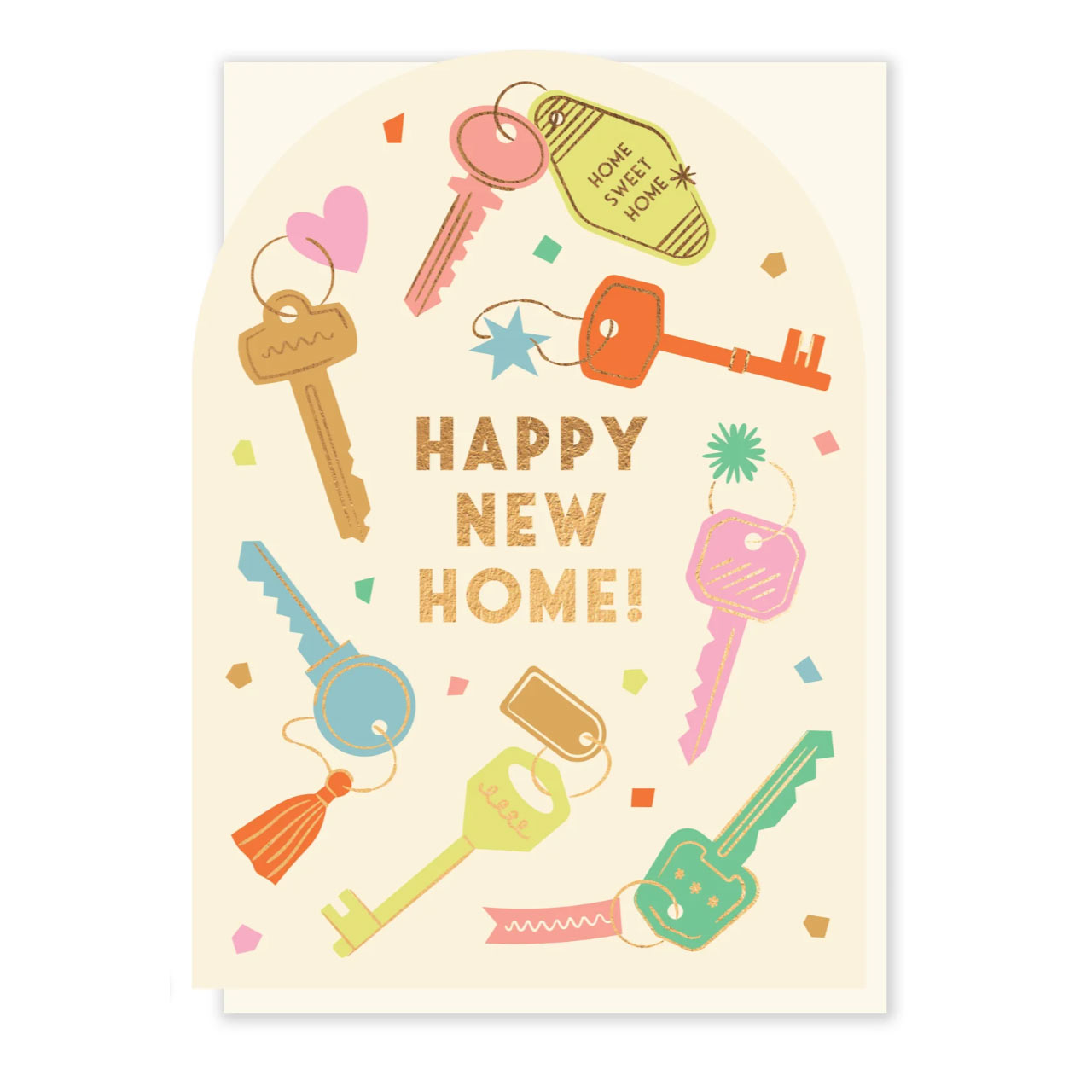 Happy New Home Gold Foil Die Cut Card