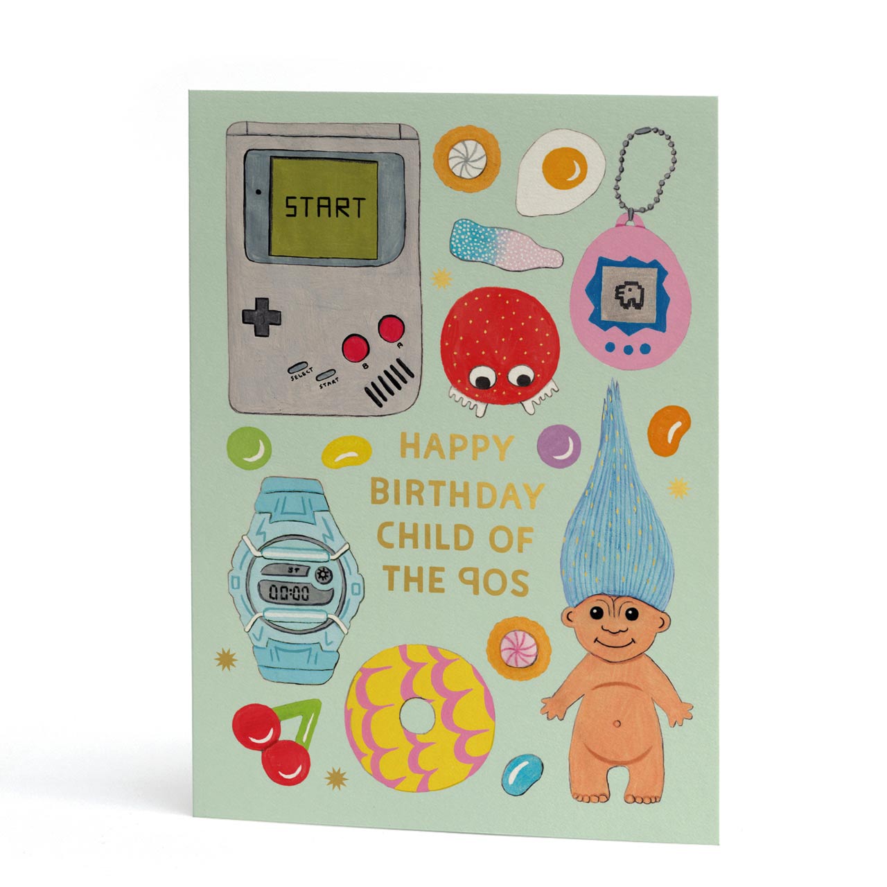 Child of The Nineties Gold Foil Birthday Card