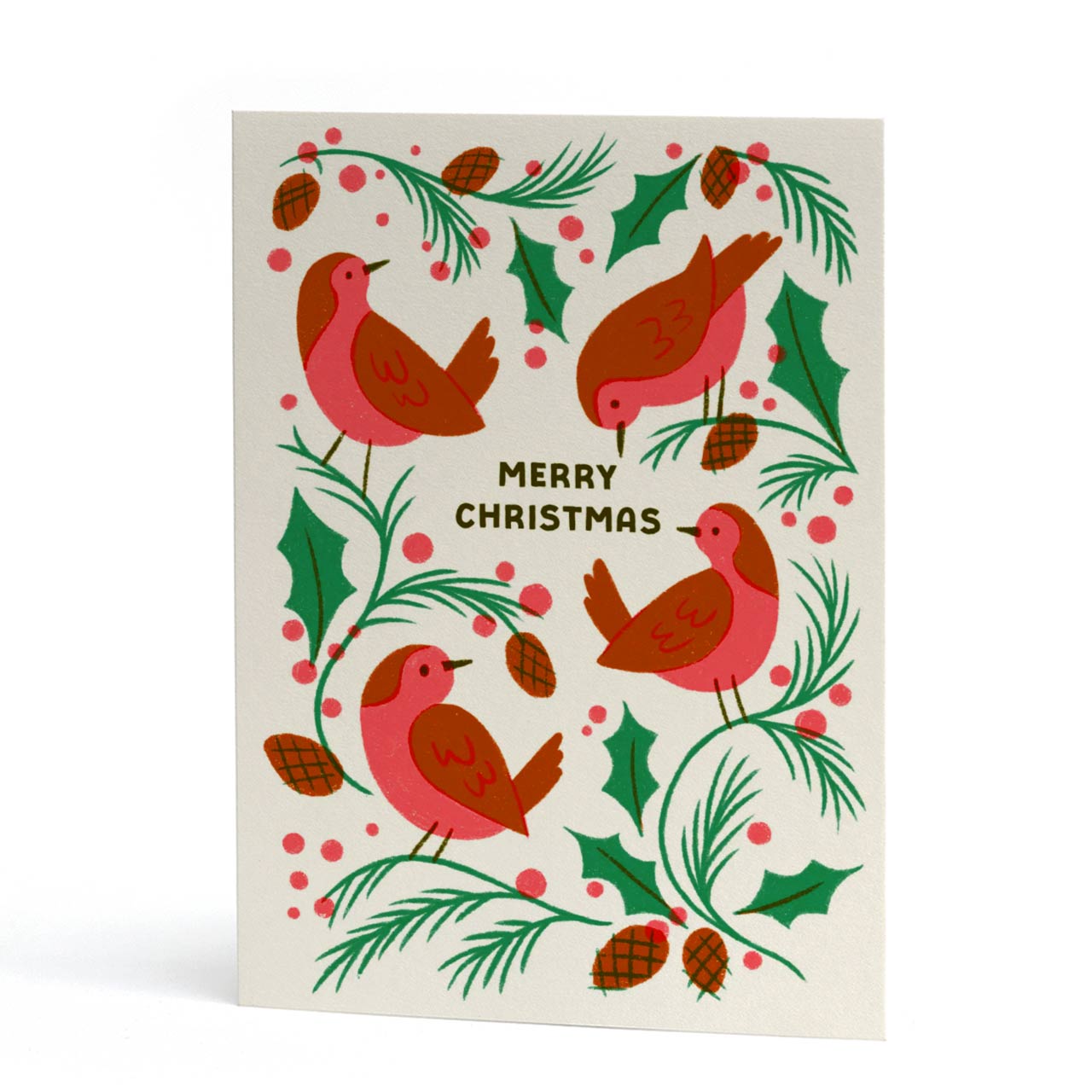 Rockin' Robin Letterpress Christmas Card