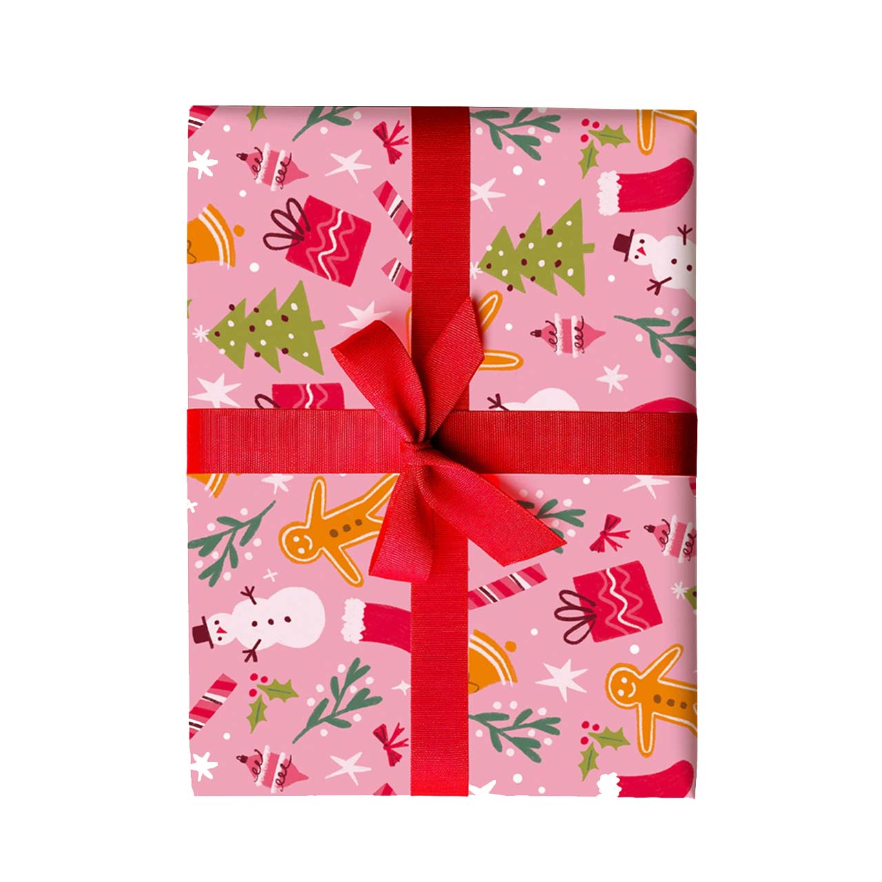 Seasonal Print Wrapping Paper Folded Single Sheet