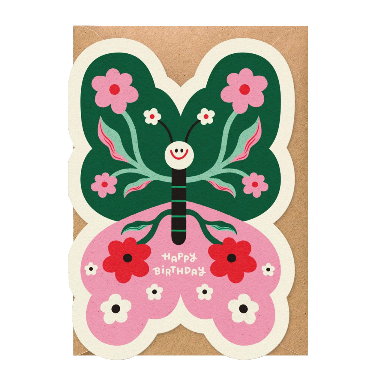 Butterfly Floral Die Cut Birthday Card