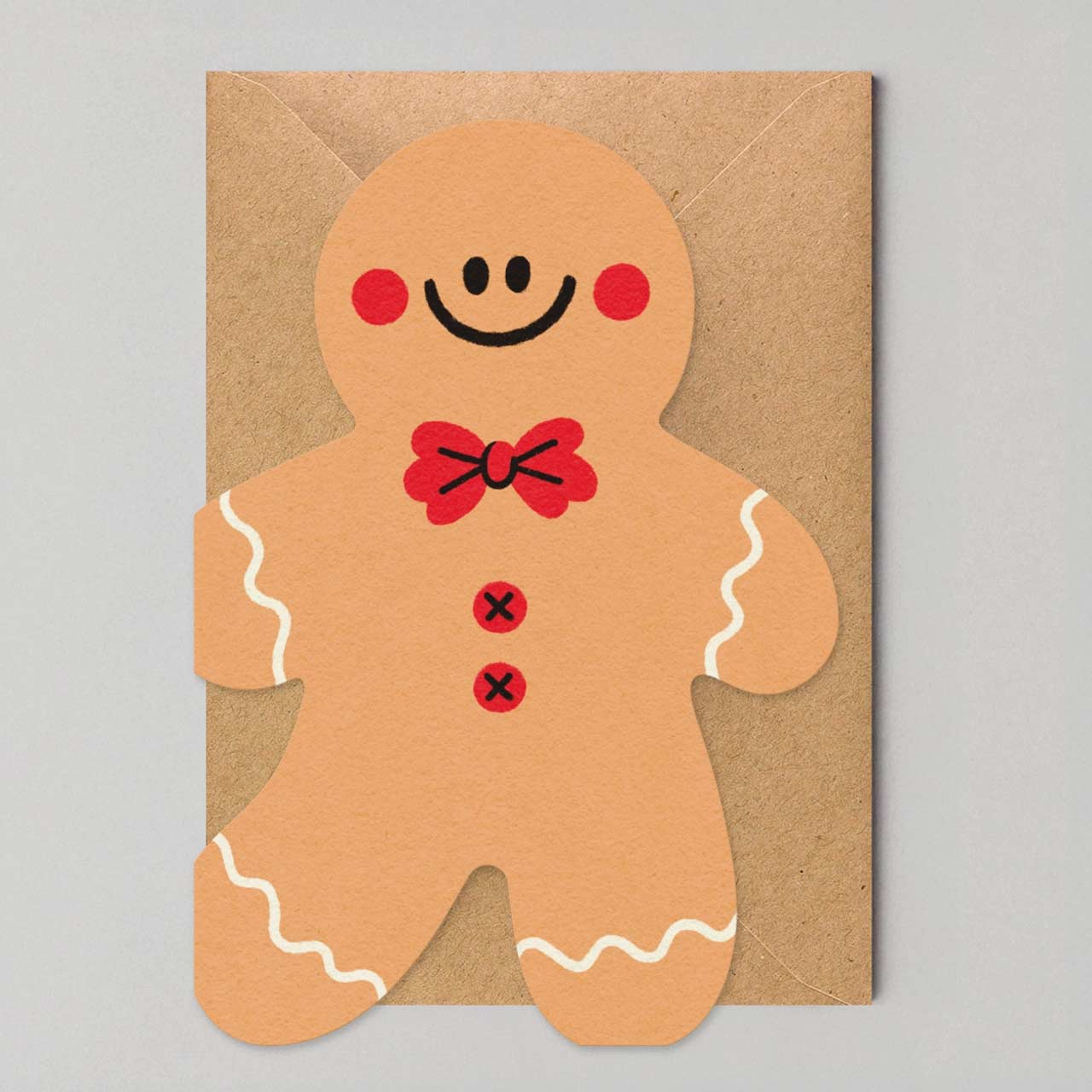 Gingerbread Man Die Cut Christmas Card