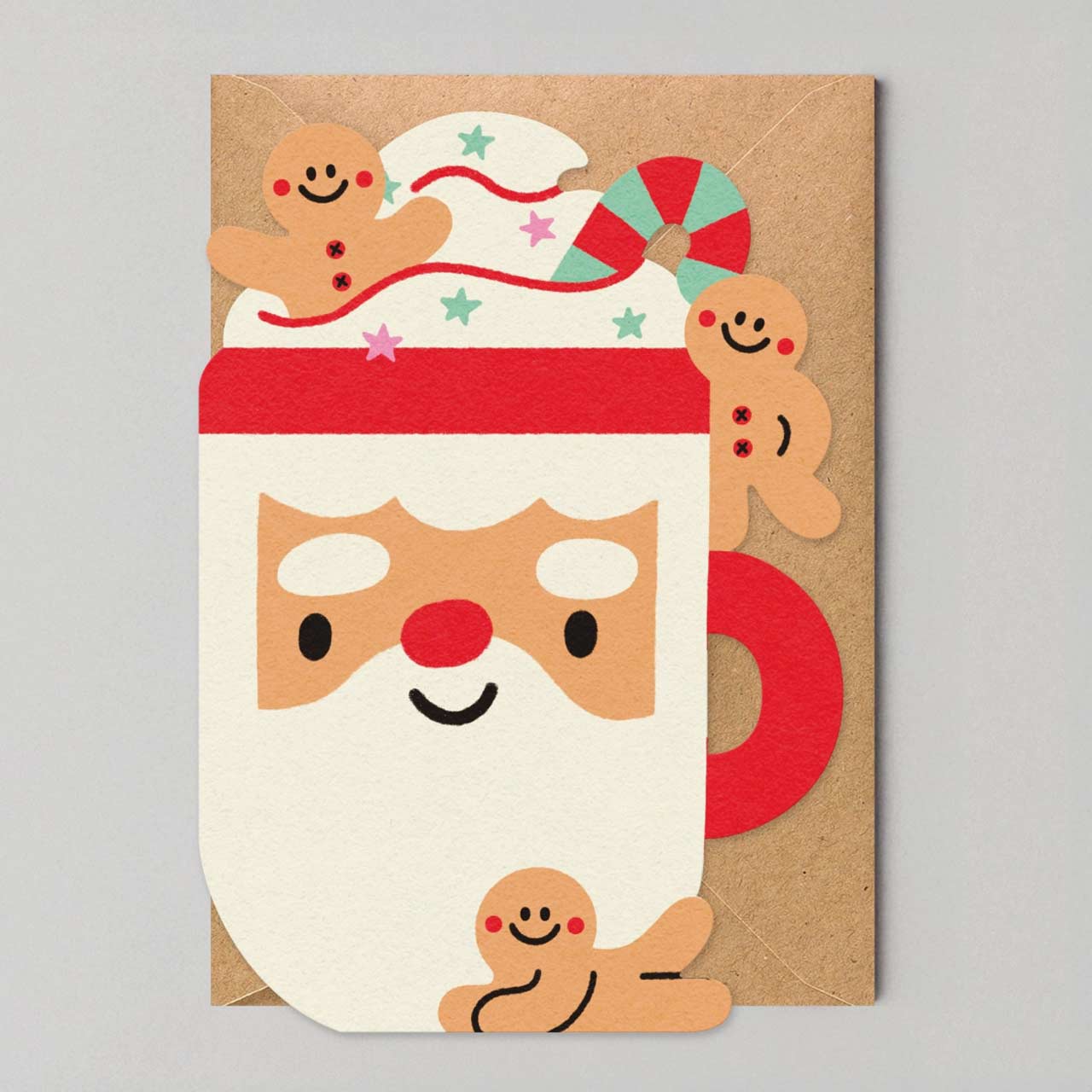 Santa Mug Die Cut Christmas Card