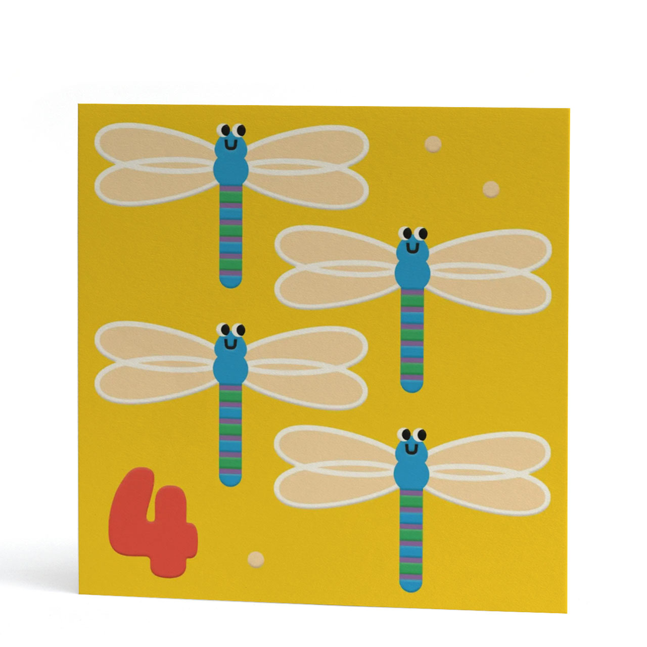 Fourth Birthday Dragonflies Card