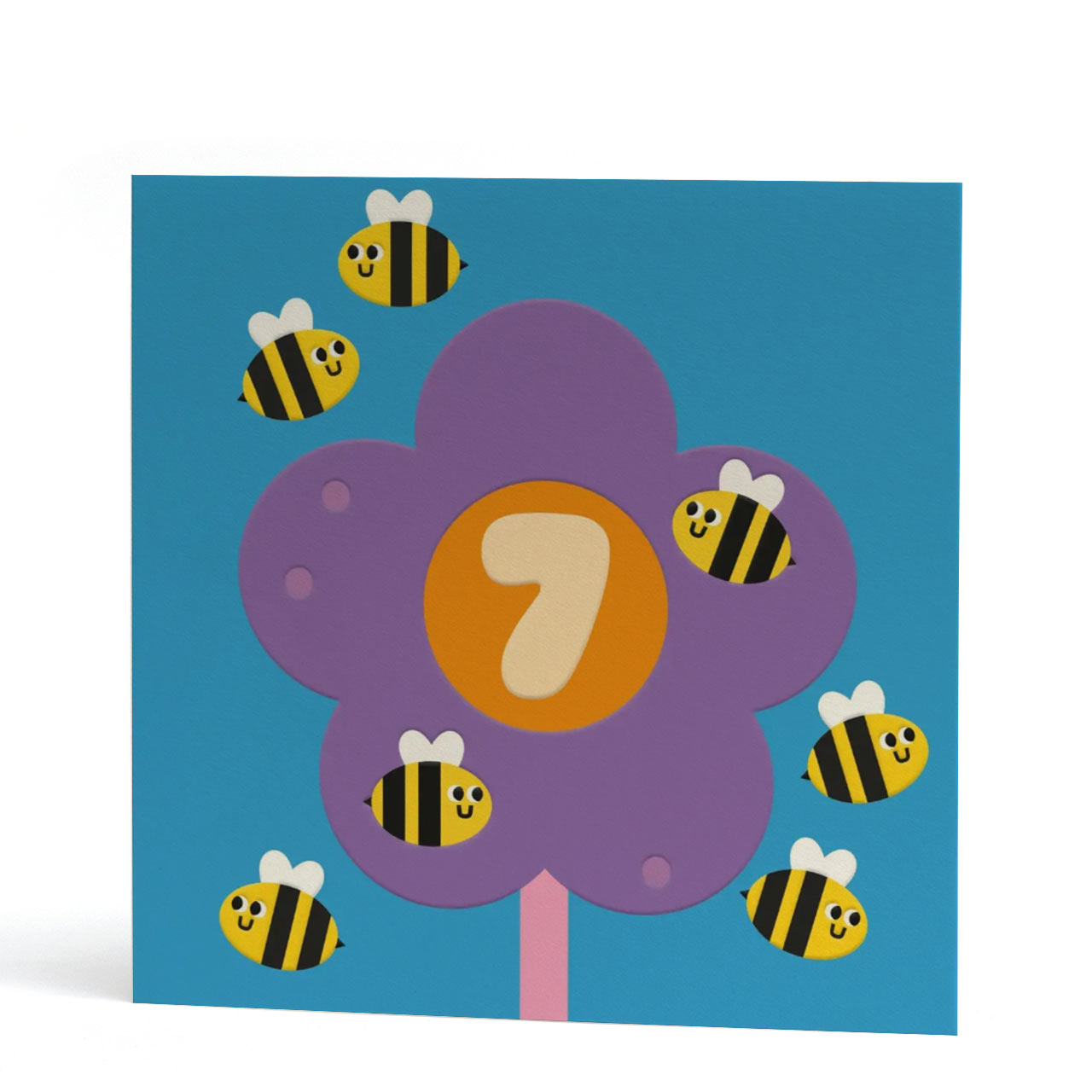Seventh Birthday Bees Card