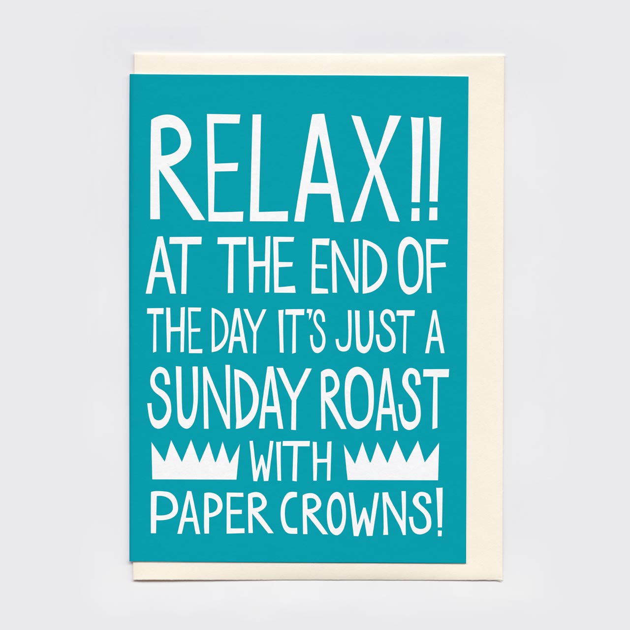 Sunday Roast with Paper Crowns Christmas Card