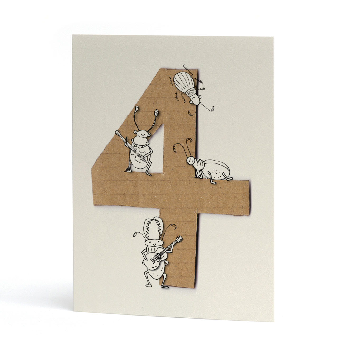 Age Four Fab 4 Birthday Card
